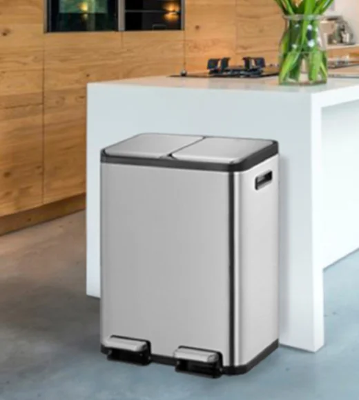 Eko 9129 Eco Casa II Fingerprint Resistant Step Bin Metallic