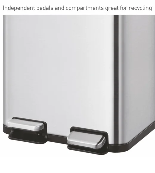 Eko 9129 Eco Casa II Fingerprint Resistant Step Bin Metallic