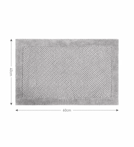 Silver Reversible Cotton Bathmat, Soft and Ultra Absorbent