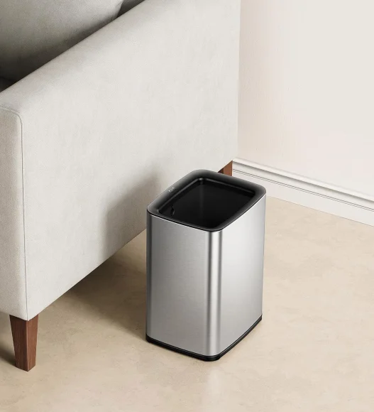 Fingerprint Resistant Rectangular Open Bin Metallic, 7 Ltr