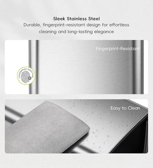 Fingerprint Resistant Rectangular Open Bin Metallic, 7 Ltr