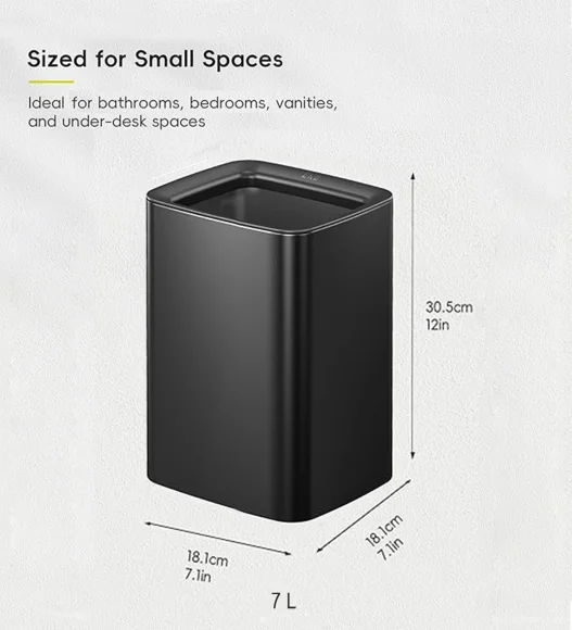Fingerprint Resistant Rectangular Open Bin Black, 7 Ltr