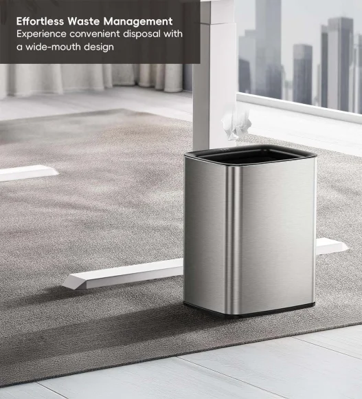 Fingerprint Resistant Rectangular Open Bin Metallic, 10 Ltr