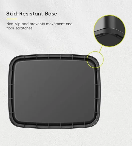 Fingerprint Resistant Rectangular Open Bin Black, 10 Ltr