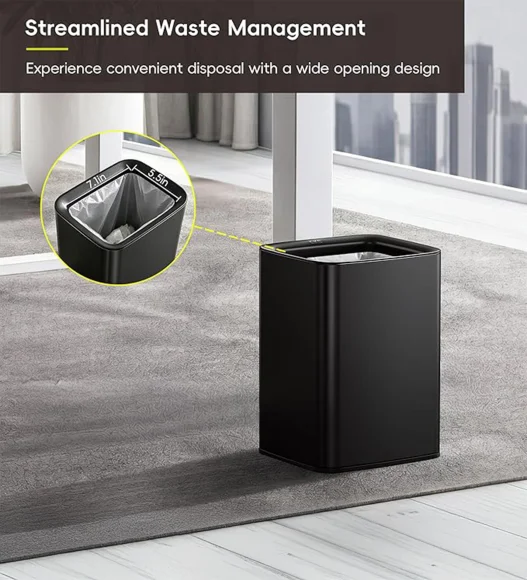 Fingerprint Resistant Rectangular Open Bin Black, 10 Ltr