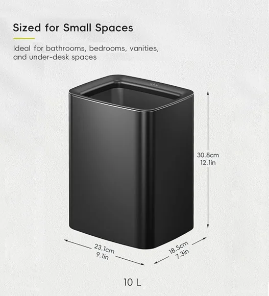 Fingerprint Resistant Rectangular Open Bin Black, 10 Ltr