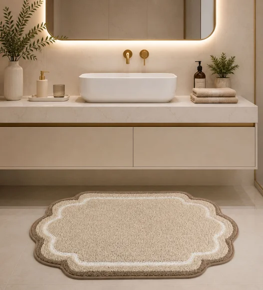 Stone Anti Skid Polyester Bathmat, Soft and Ultra Absorbent