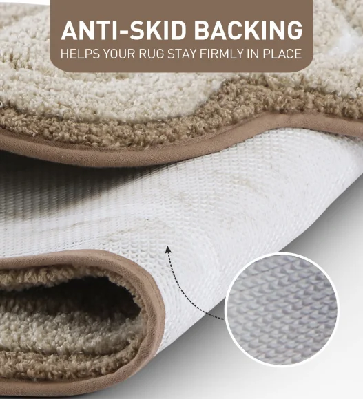 Stone Anti Skid Polyester Bathmat, Soft and Ultra Absorbent
