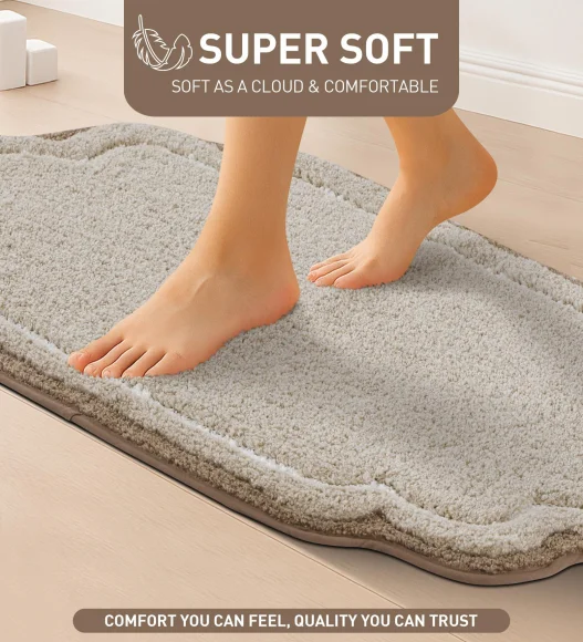Stone Anti Skid Polyester Bathmat, Soft and Ultra Absorbent