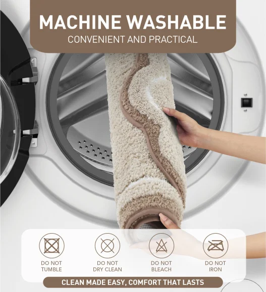 Stone Anti Skid Polyester Bathmat, Soft and Ultra Absorbent