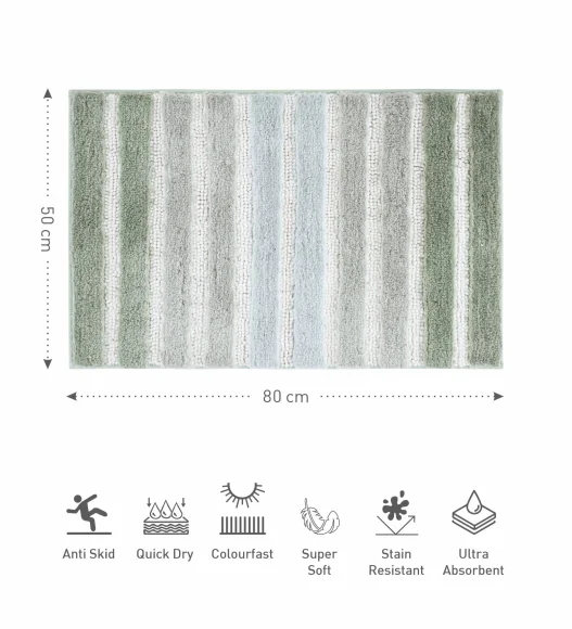 Quick Dry Anti skid Bath Mat Sage