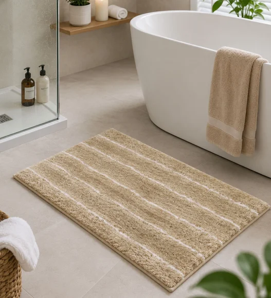 Quick Dry Anti skid Bath Mat Beige